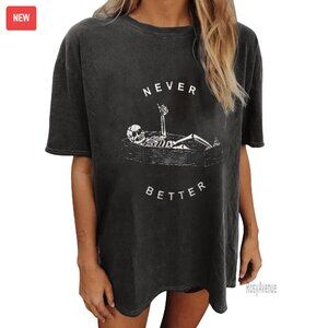 Oversized Vintage T-Shirt Women's Soft Loose Fit Short Sleeve Tee